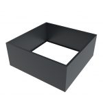 bottomless square metal raised bed coated in anthracite grey