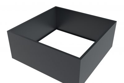 bottomless square metal raised bed coated in anthracite grey