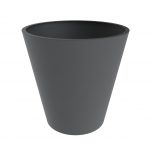 conical shape metal plant pot in anthracite grey