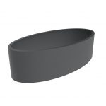 large elliptical shaped planter powder coated in anthracite grey