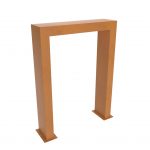 corten steel rectangular archway with base plates