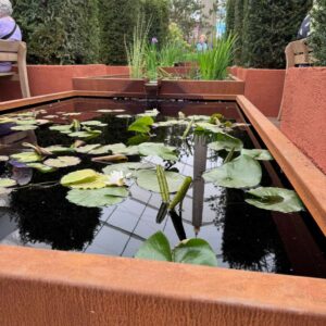 RHS chelsea 2025 corten water feature 3