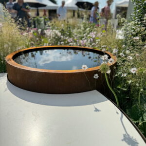RHS show garden circular corten pond