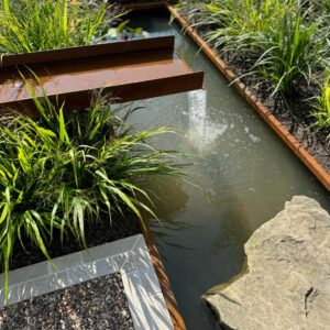 RHS show garden corten steel rill