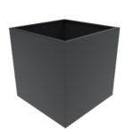 Anthracite grey cube metal planter