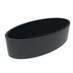 Elliptical shape anthracite grey metal planter