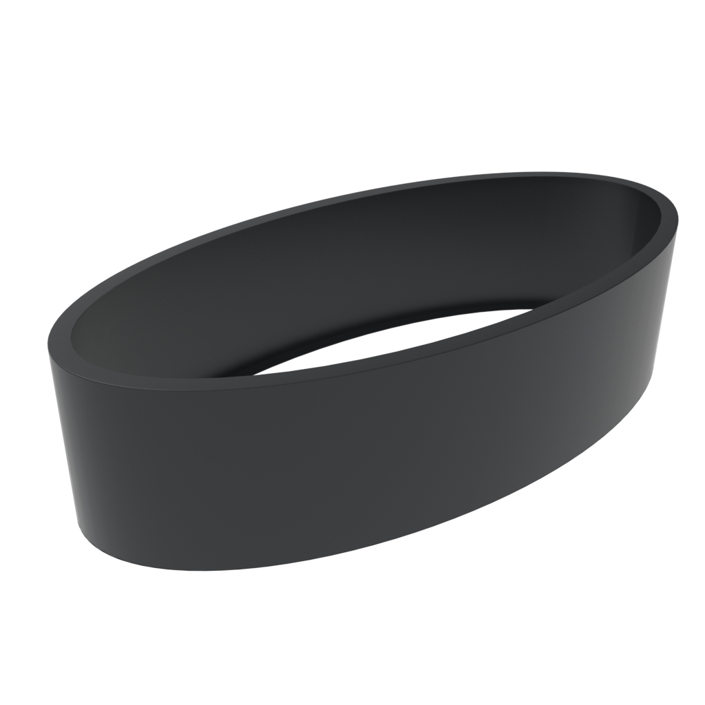 Powder Coated Steel Elliptical Planter - Bottomless Elliptical shape anthracite grey metal planter with an open bottom