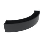 Anthracite grey metal large curved shape planter.