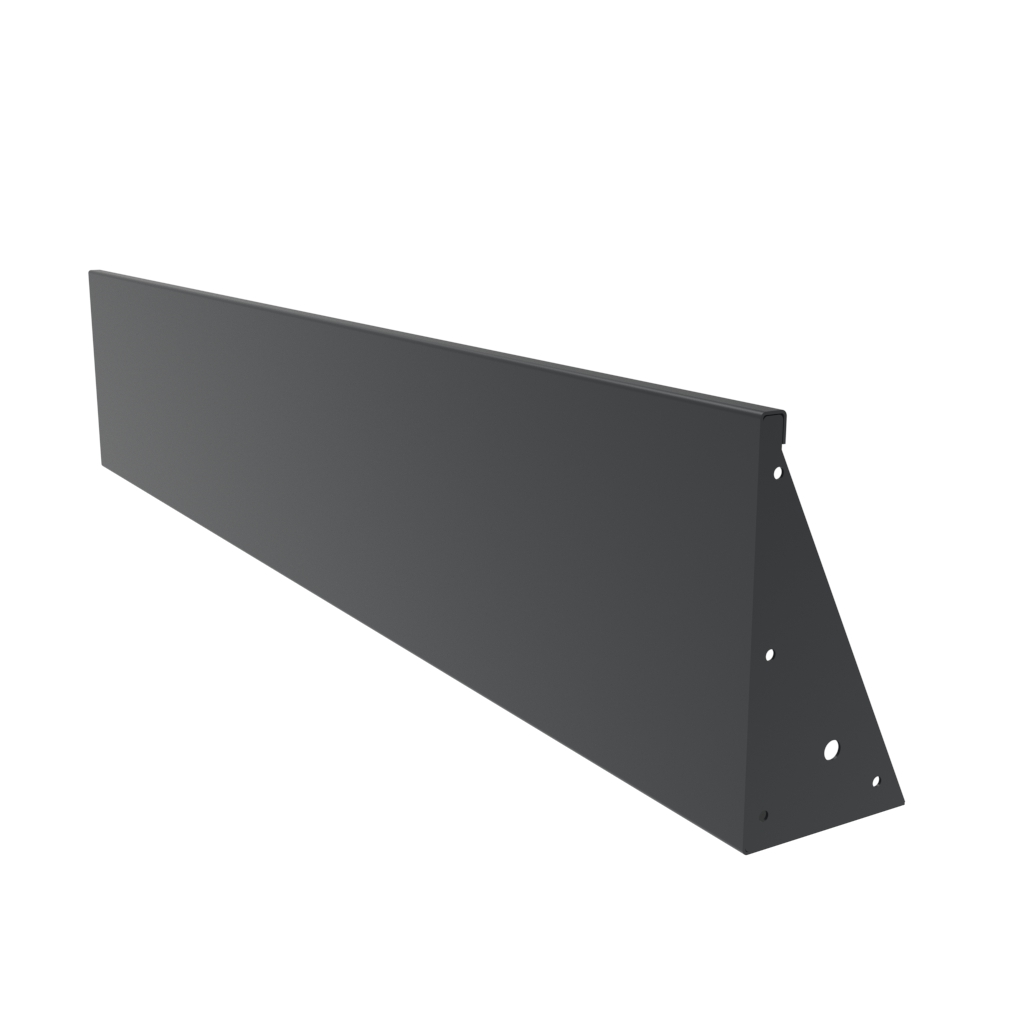 Steel retaining wall straight section with fixing hole bracket powder coated in RAL 7016