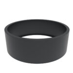 Circular open base anthracite grey metal raised bed.