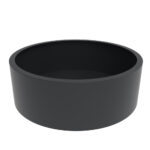 Anthracite grey powder coated circular metal planter.