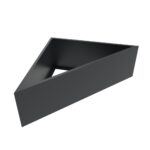 Anthracite grey triangle shaped metal planter with open base.