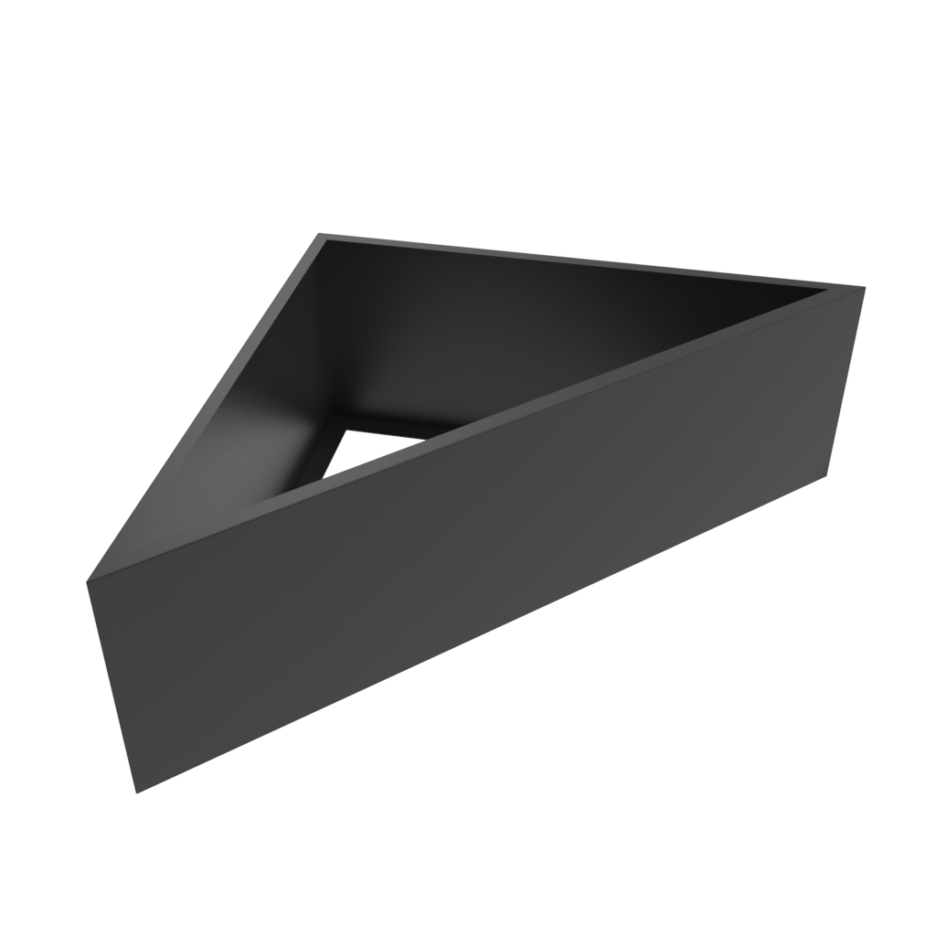 Anthracite grey triangle shaped metal planter with open base.