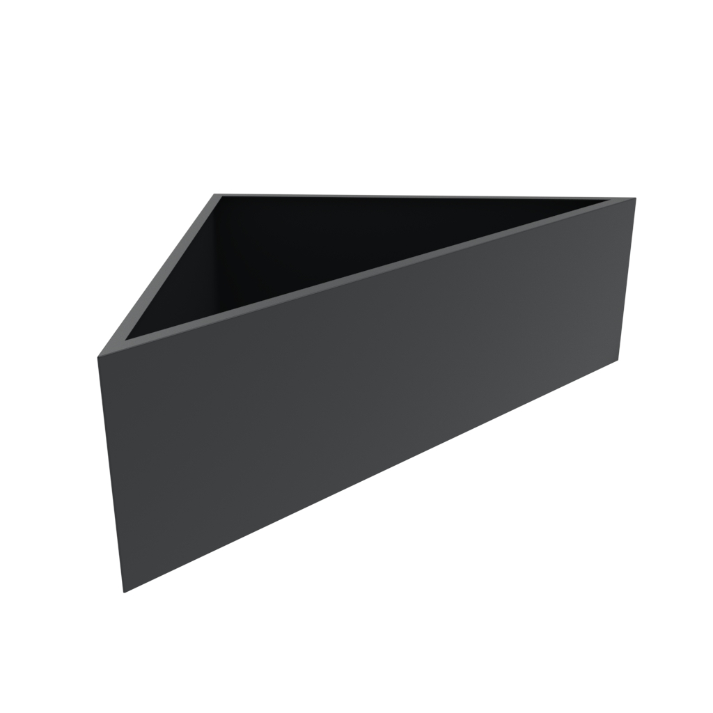 Anthracite grey powder coated triangle shaped metal planter.
