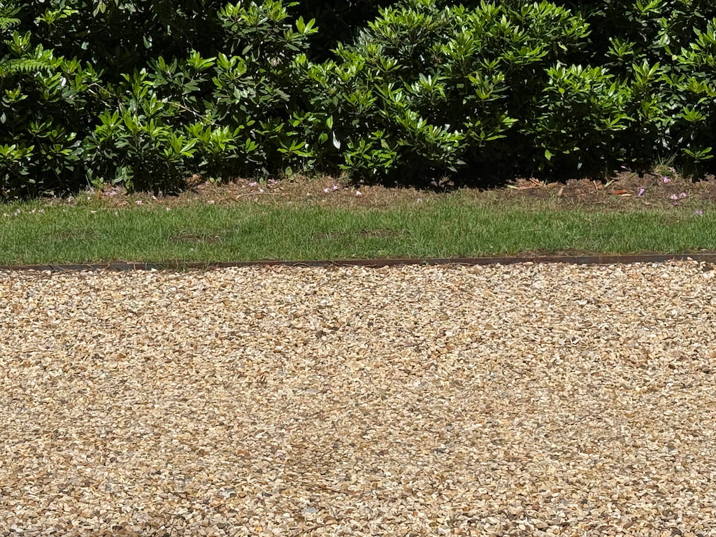 Steel edging with gravel 3 Corten steel garden edging with gravel