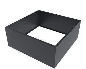 bottomless square metal raised bed coated in anthracite grey